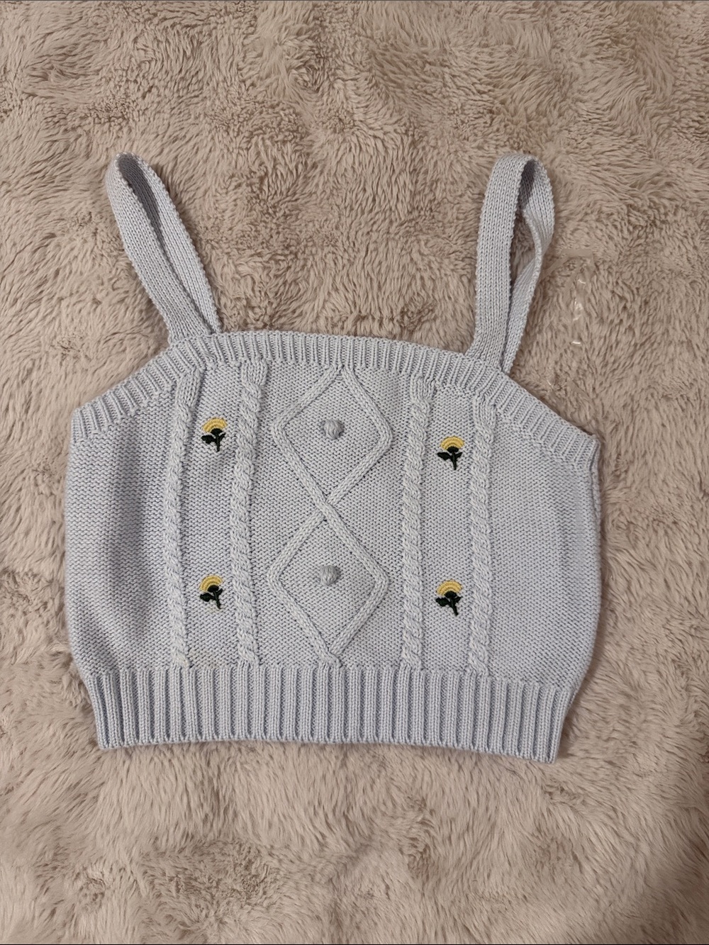 wild fable Pale Blue Knit Cropped Tank Top
